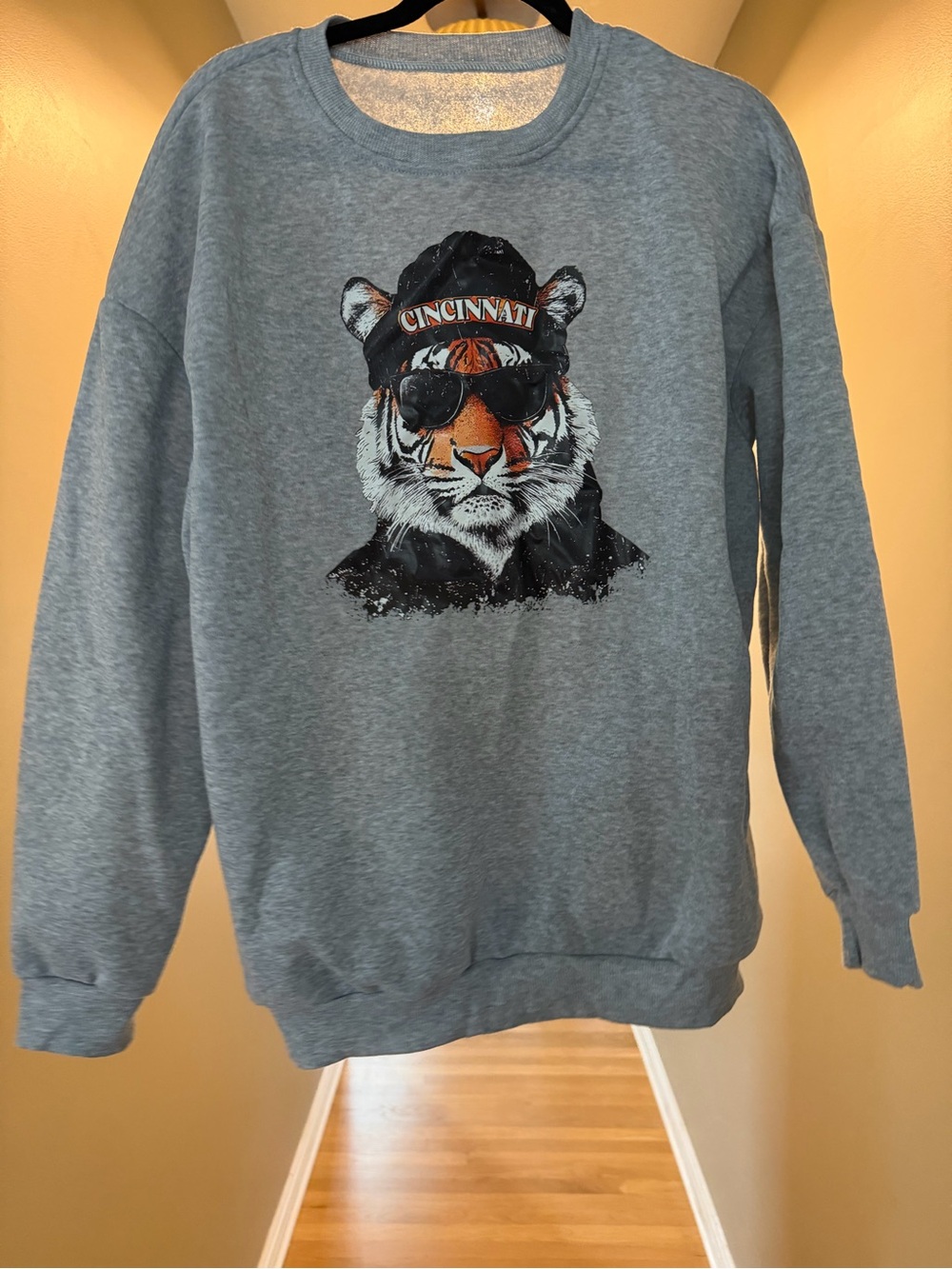 Cincinnati Tiger Graphic Crewneck Sweater - Gray